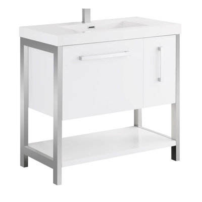 Ensemble de meuble-lavabo pour salle de bain simple 36 po ergonomique imperméable Herakleitos