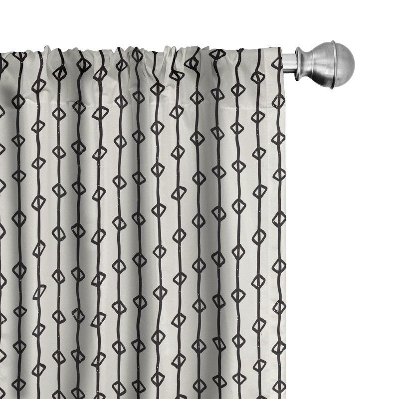 Striped Semi-Sheer Rod Pocket Curtain Panels, 28" x 84"