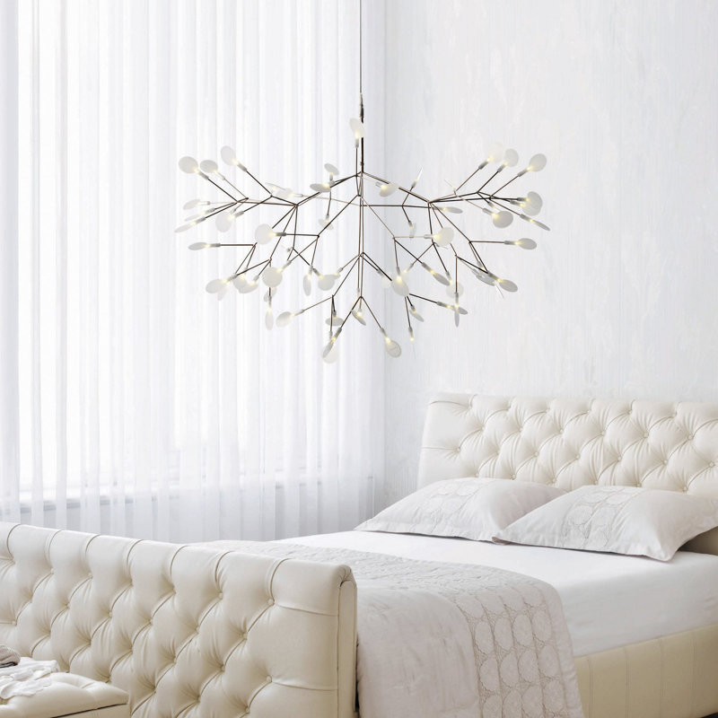Heracleum III LED Chandelier, White, 25.6" H x 38.6" W x 38.6" D, 157.5"