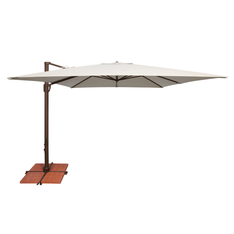 Parasol carré en porte-à-faux 10 pi Darel, Toile Sunbrella® naturel, Bronze