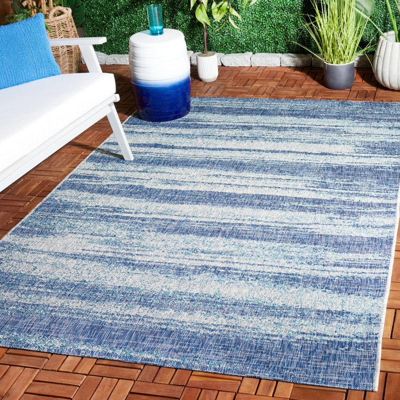 Tapis intérieur / extérieur abstrait Placerville Performance, Rectangle 5 pi 3 po x 7 pi 7 po