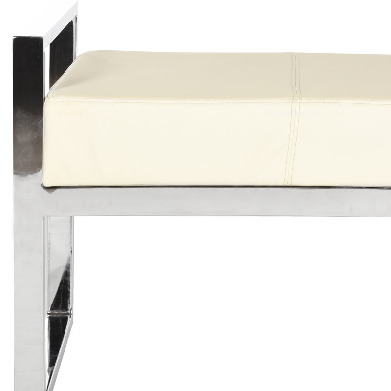 Banc rembourré Langely, Crème