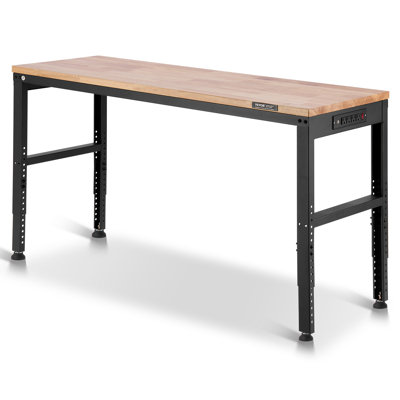 61'' W Wood Top Height-Adjustable Workbench