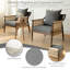 Fauteuil d'appoint moderne rembourré avec tissage en corde de papier, tissu en lin gris-1245408719