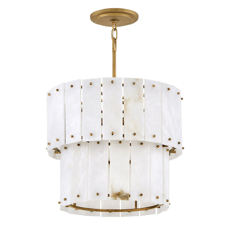 Simone 4 - Light Steel Dimmable Drum Chandelier