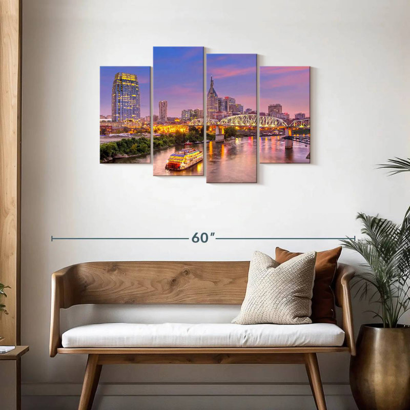 Sirci, Nashville, coucher de soleil mauve, ciel, H 27 po x l 43 po