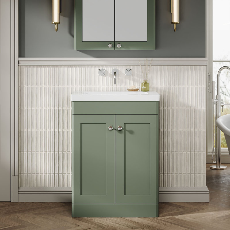 Classique Bathroom Vanity, Satin Green, 61.3 cm W