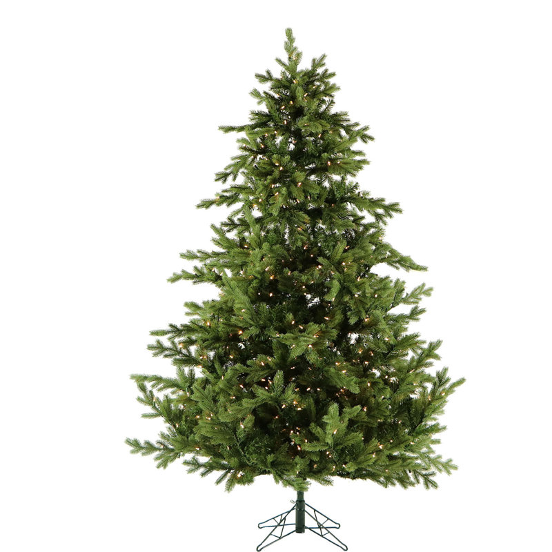 10-Ft Green Pine Christmas Tree with Warm White LED Lights