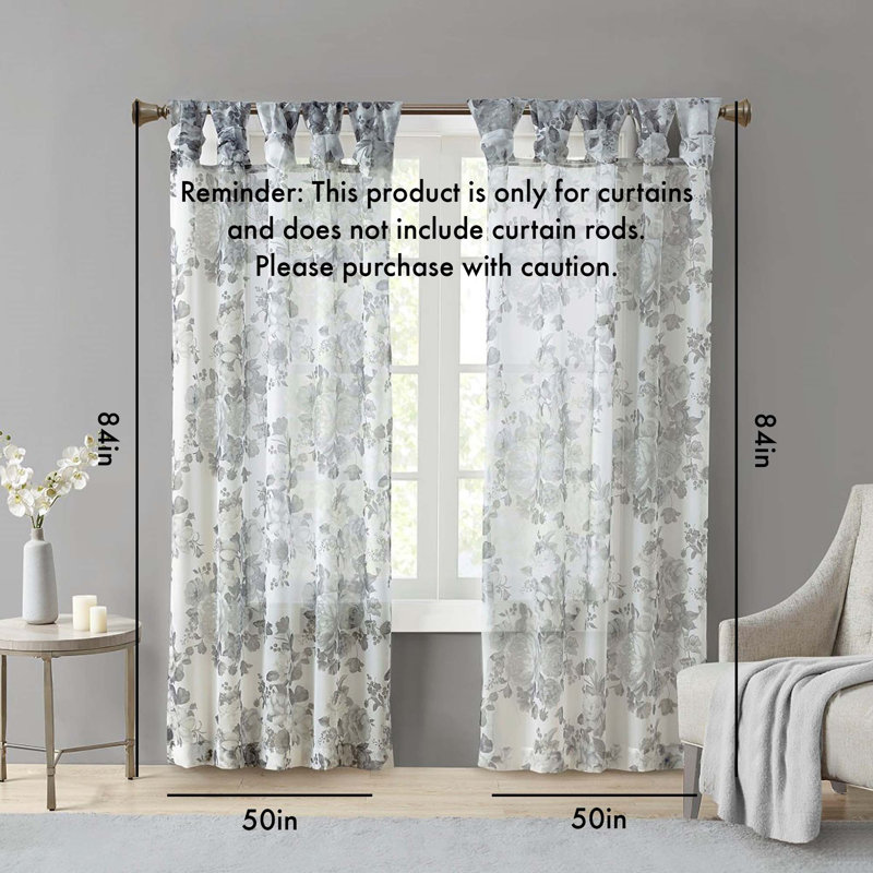 Voile avec passe-tringle, Blanc, L 50 po x L 84 po