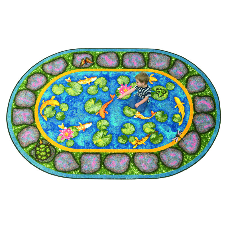 Tapis éducatif Marias Garden par Joy Carpets, Ovale 5 pi 4 po x 7 pi 8 po