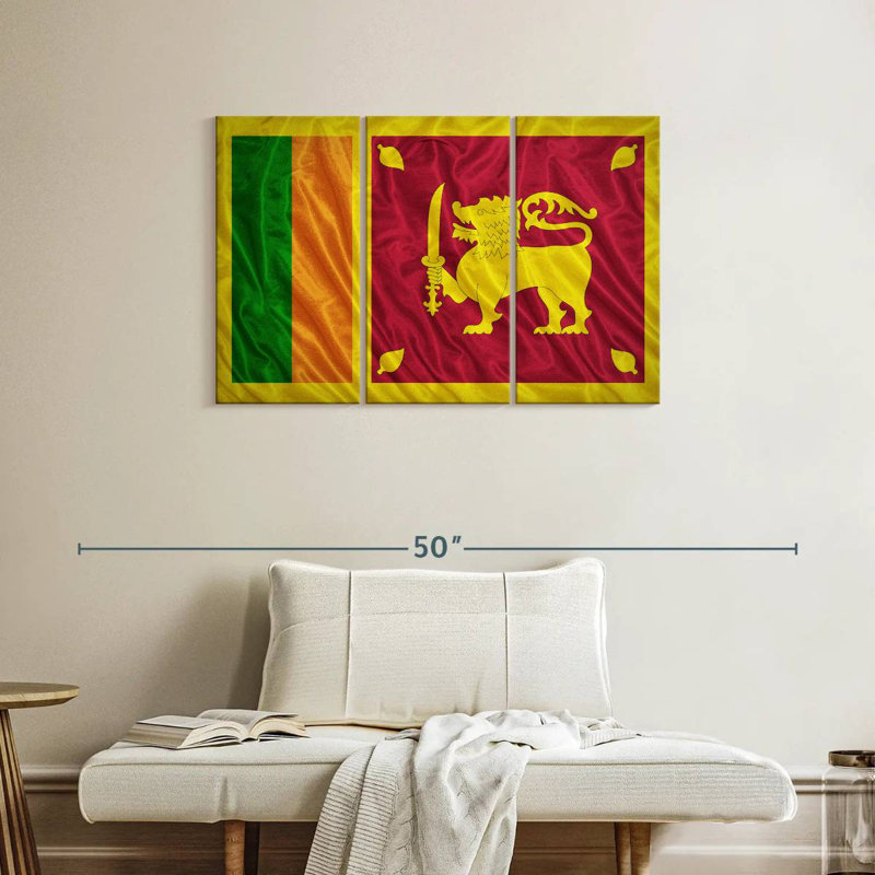 Drapeau sri lankais brillant, H 24 po x l 38 po