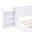 Grand lit plateforme avec rangement et tablettes gigognes TG, blanc