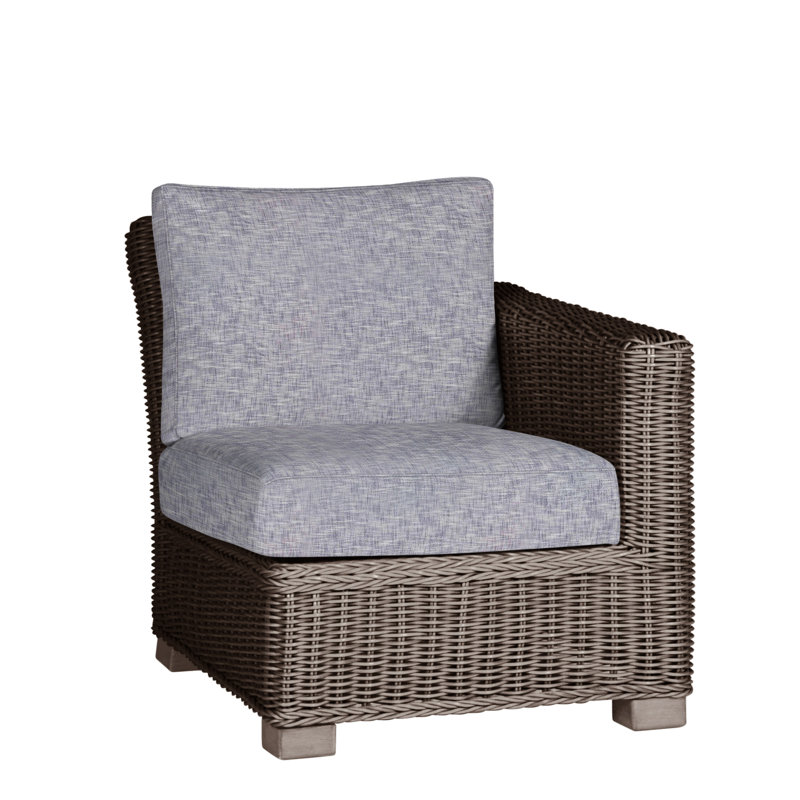 Rustic Patio Lounge Chair with Cushions, Welt, Oyster, Bali Pearl