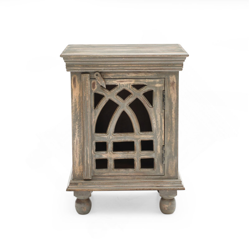 Table de chevet en bois gris antique