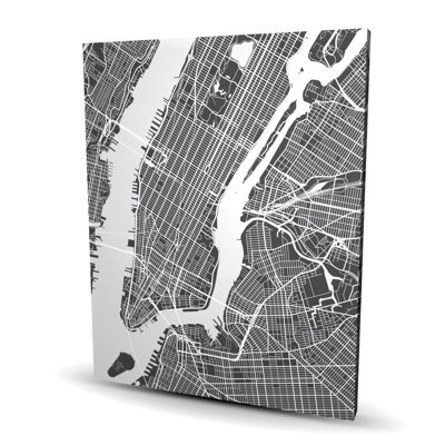 New York City Plan Man Cave Gray Canvas | Home Decor Art