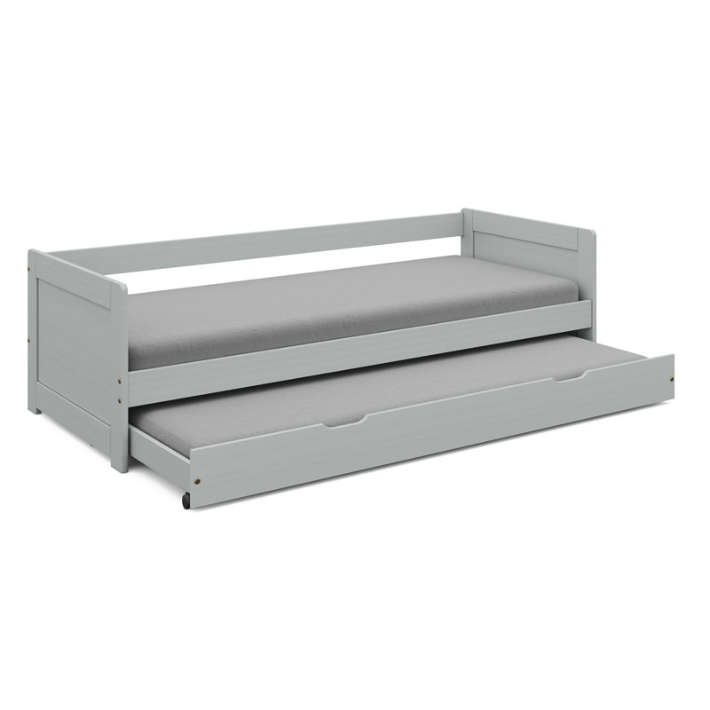 Natalie Solid Wood Daybed with Trundle, Gray