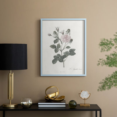 Impression florale vintage encadrée CXLV - bois massif