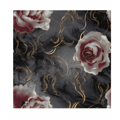 «Floral Luxe Rose Symphony X», reproduction d'art moderne sans cadre