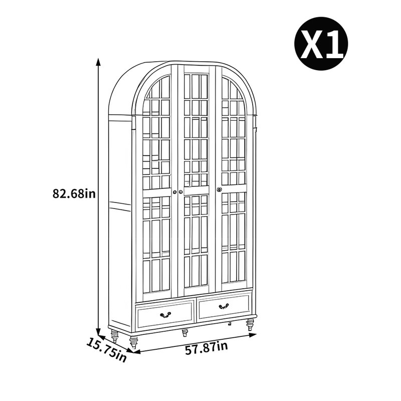 Ayva, 82.68"H x 57.87"W x 15.75"D