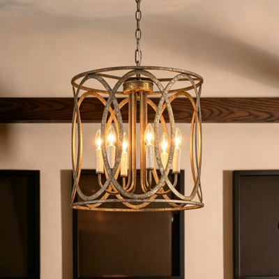 4-  Light Dimmable Drum Chandelier