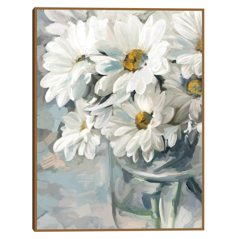 Large White Daisy Bouquet Canvas Art Print