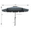 Parasol de patio extérieur 10pi (3 m) avec rabat, 8 pièces, avec inclinaison, avec manivelle, sans base, gris / anthracite, taille de poteau: 38 mm