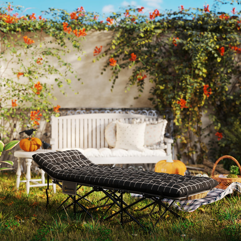 Outsunny Camping Bed for Adults Max Load, Black