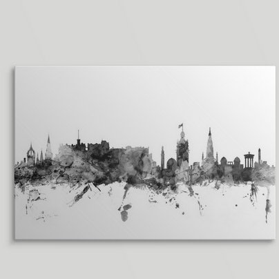 «Edinburgh Écosse Skyline» par Francy, impression, H 12 po x l 18 po x P 1,5 po, Toile