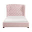 Magnifique lit double en tissu d'ameublement en chenille capitonné capitonné