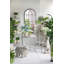 Table d'appoint ronde 26 po x 26 po x 30 po en fer au fini argent patiné, table de bout décorative avec pieds torsadés French Country