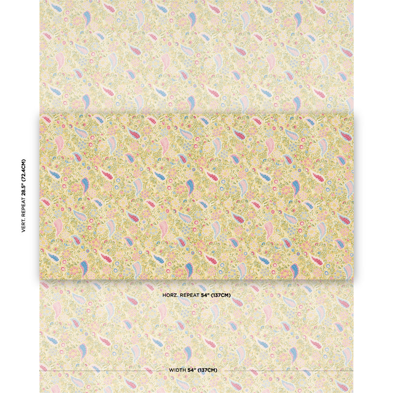 Peggy Paisley Fabric, Lemonade