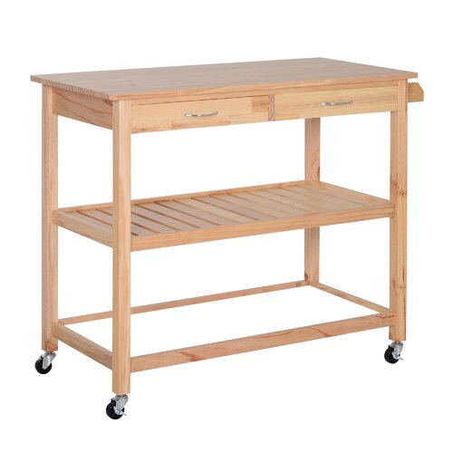 Millwood Pines Rupert Solid Wood Kitchen Cart & Reviews | Wayfair