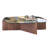 Modern Walnut And Sapphire Marble Irregular Coffee Table Nesting Set
