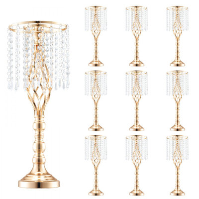 10PCS 55cm/21.65” Tall Crystal Wedding Flower Stand Vase for Party Decor