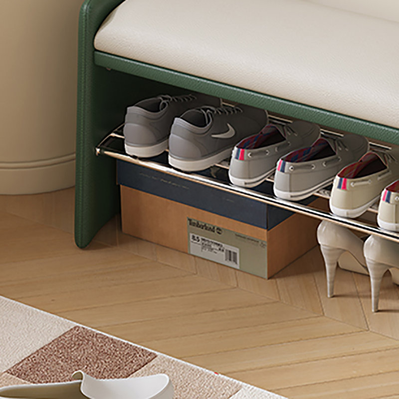 Banc de rangement pour chaussures 31,5 po, Vert