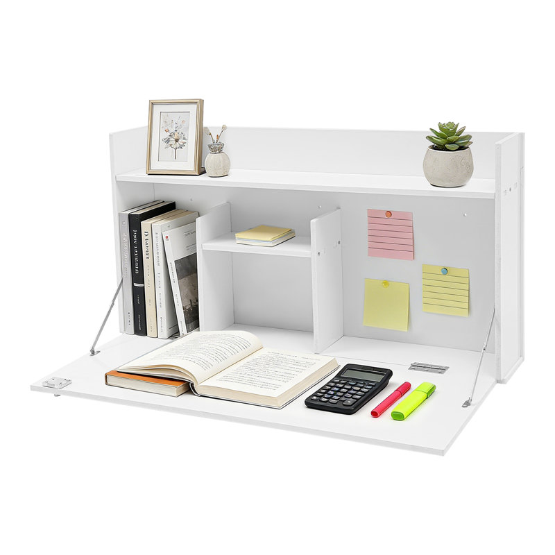 Armoire de bureau murale pliable 29,9 po, Blanc