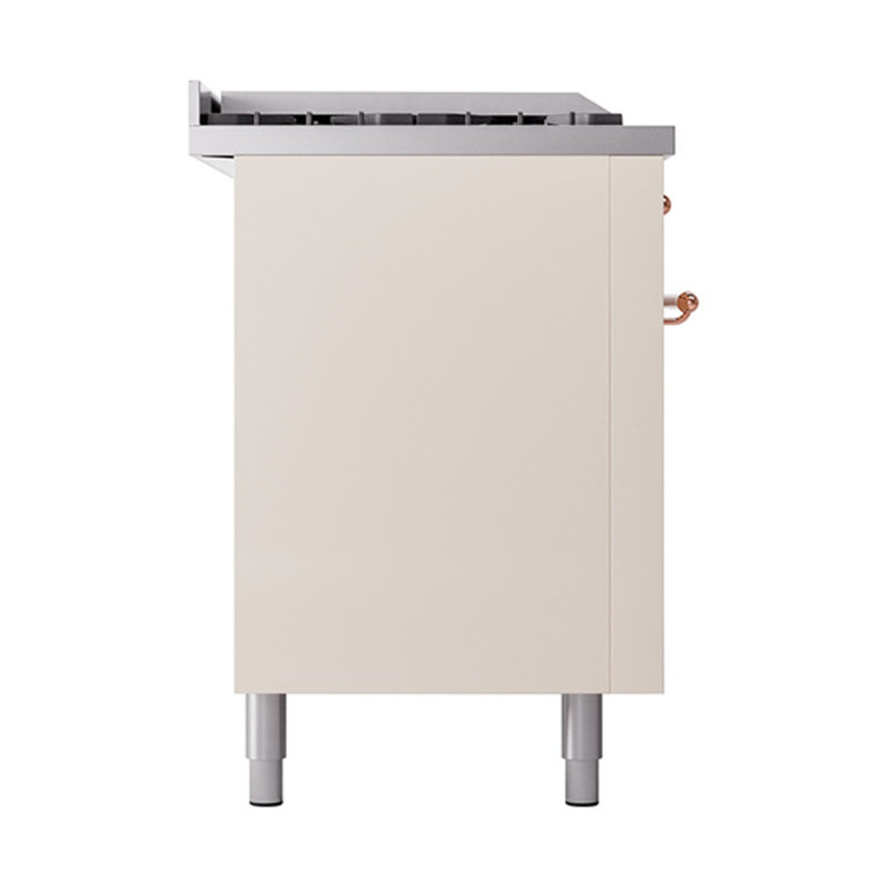 Cuisinière à double combustible ILVE Nostalgie II Series 60 po avec 7 brûleurs scellés, plaque de cuisson et table française (propane liquide, porte pleine)