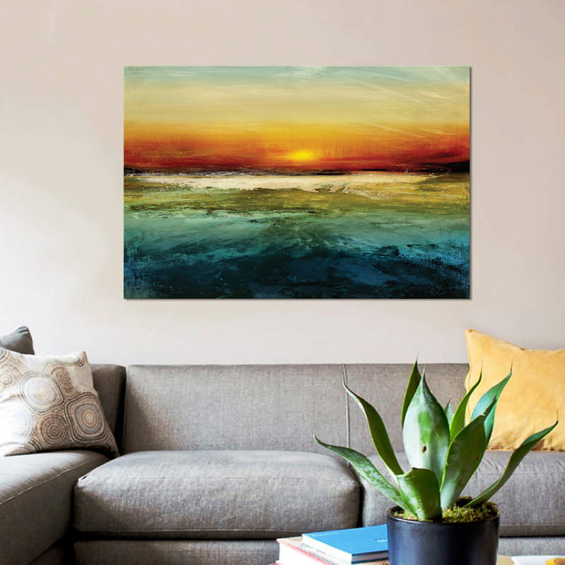 " Setting Sun " by Jake Messina, 12" H x 18" W x 1.5" D, No Mat, Wrapped Canvas