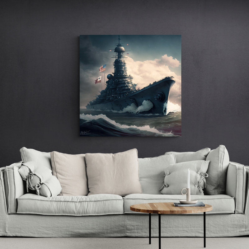 Navires de guerre Kouerga - reproduction sur toile sans cadre, H 18 po x l 18 po x P 1,5 po
