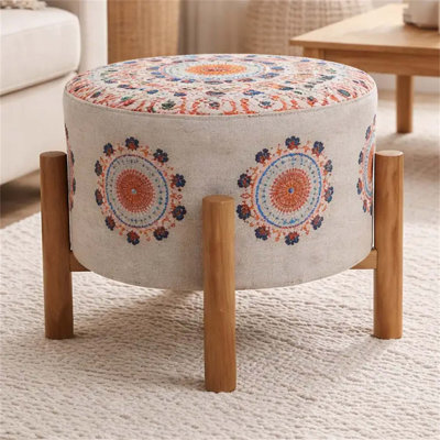 Tabouret brodé Mandala