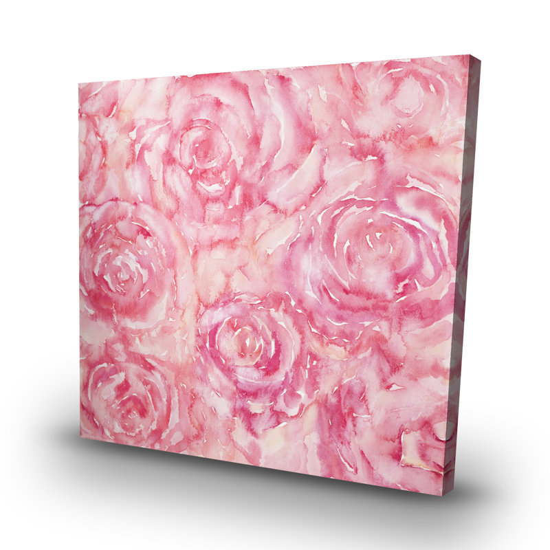Roses in watercolor - 32"x32" art on canvas