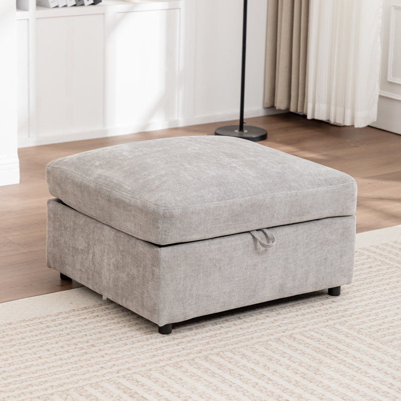 Repose-pieds avec rangement Wilroy, Gris