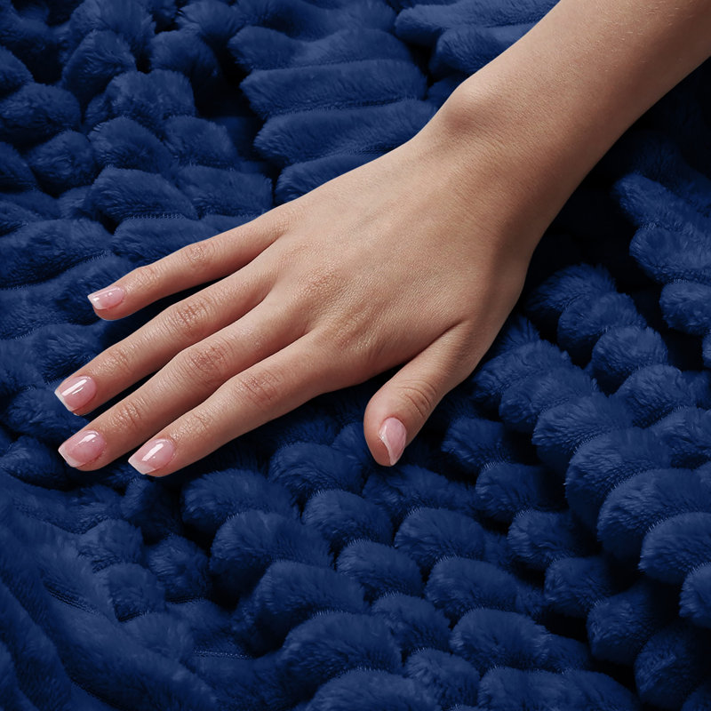 Thermal Supersoft Snug Cord Throw Blanket, Navy