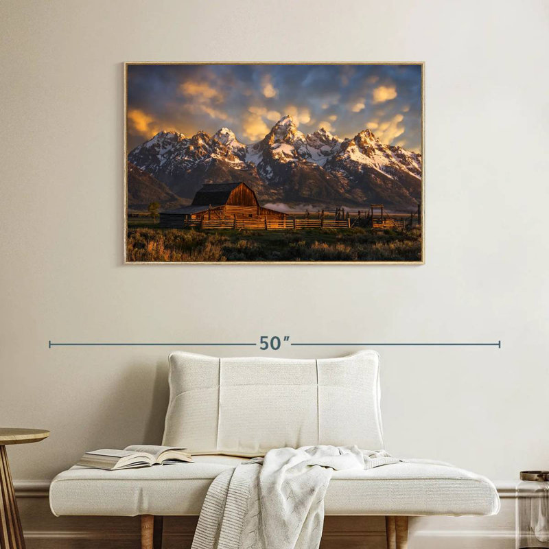 Mormon Row Barn, Cadre flottant en bois naturel, 40 po x 27 po