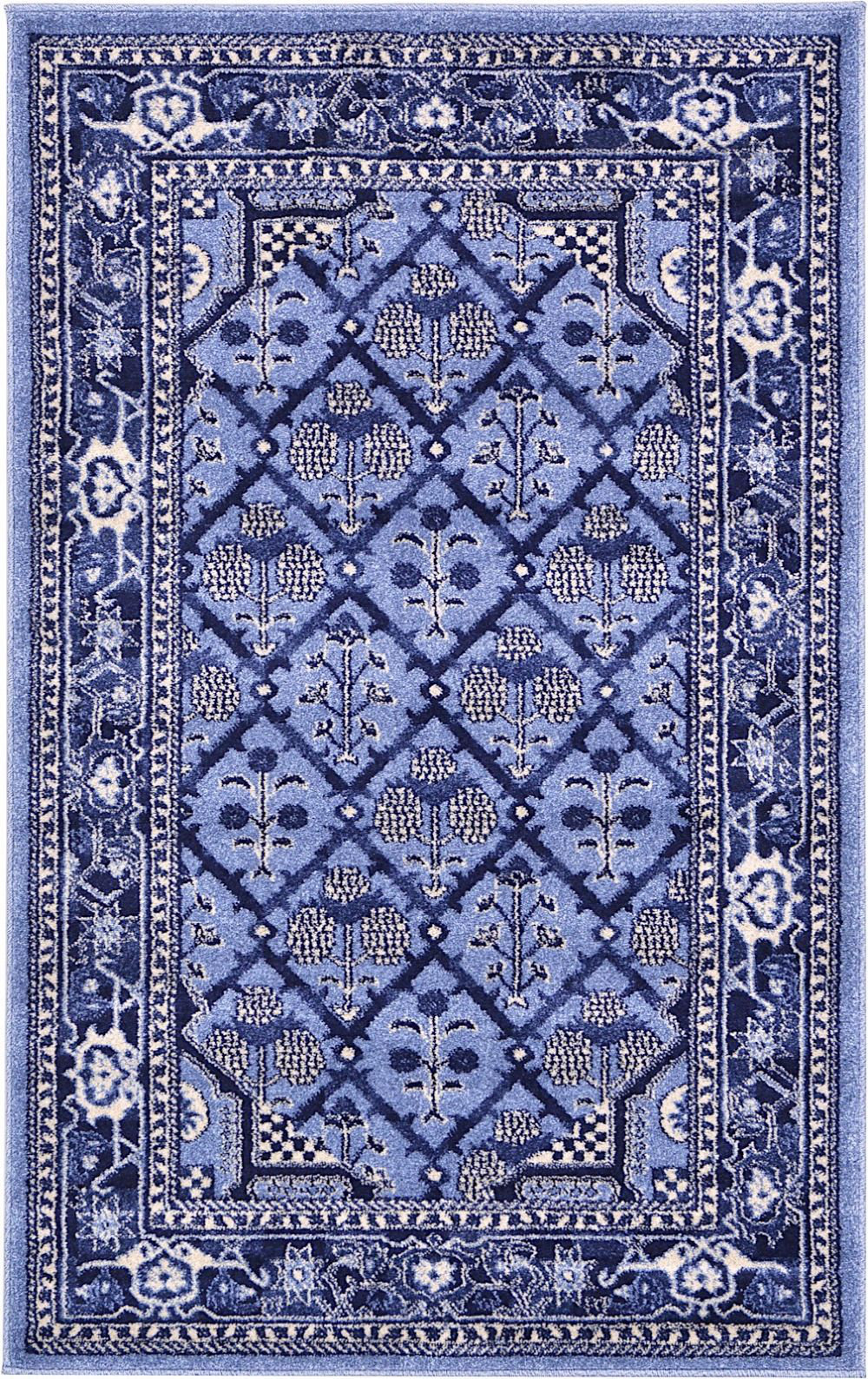 World Menagerie Lesa Oriental Blue Area Rug Wayfair