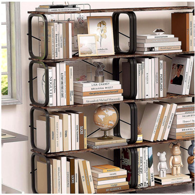 Grande bibliothèque à 5 niveaux, bibliothèque de bureau ouverte, étagères de salon