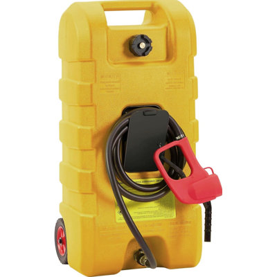15 Gallon Heavy-Duty Portable Fuel Caddy with Wheels - Manual Siphon Pump, 10FT Automotive-Grade Hose - Leak-Proof HDPE Transfer Tank for Gasoline,  Kerosene - Lawn Mowers, Boats, ATVs, Cars