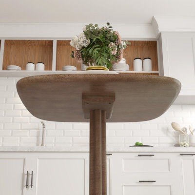 Table de salle à manger pour 4 personnes - Table de cuisine moderne, brun foncé