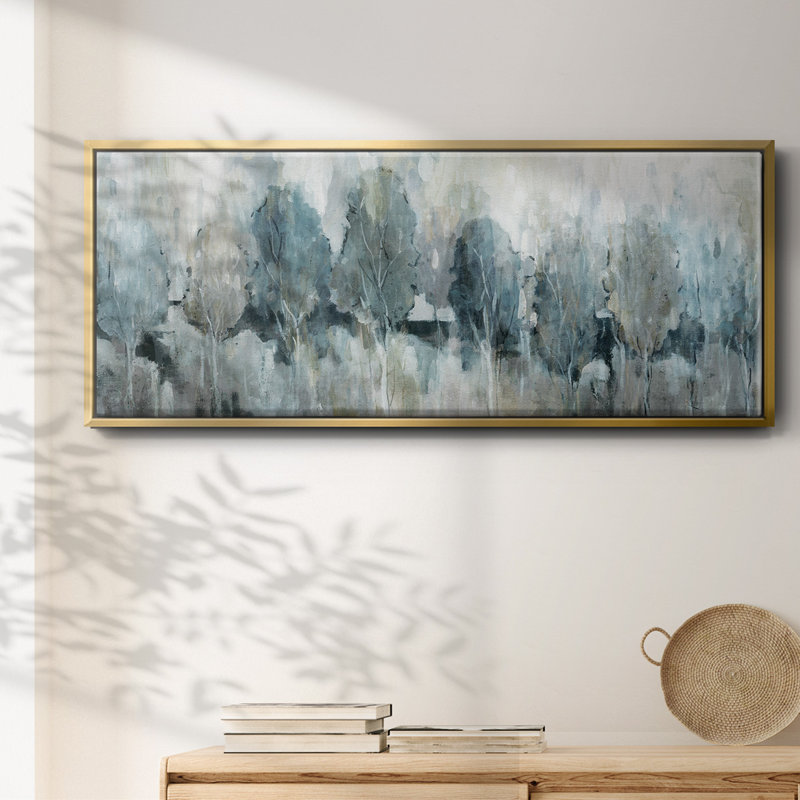 Bright Indigo Grove - Toile avec cadre, H 20 po x l 50 po