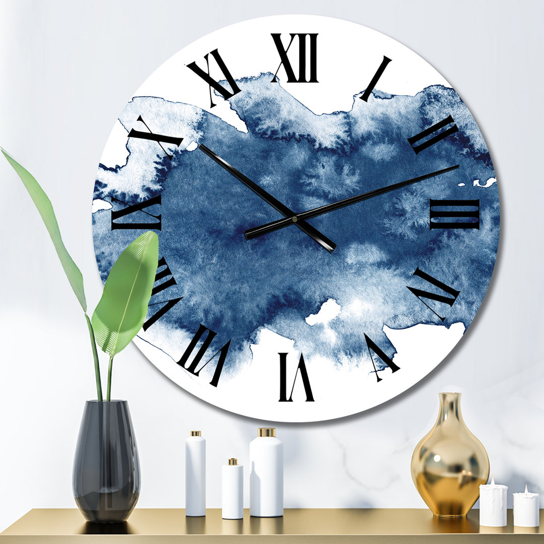 Abstract Classic Blue Ii - Modern Wall Clock East Urban Home 